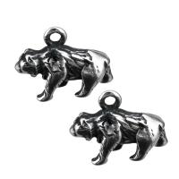 Stainless Steel Animal Pendants, Bear, original color, 16x12.50x5.50mm, Hole:Approx 1.5mm, 10PCs/Lot, Sold By Lot
