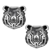 Stainless Steel Beads, Tiger, original color, 13x14x10mm, Hole:Approx 3mm, Approx 10PCs/Lot, Sold By Lot