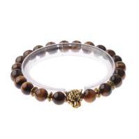 Gemstone Bracelets with Zinc Alloy Leopard gold color plated & Unisex 170mm Sold Per Approx 6.7 Inch Strand