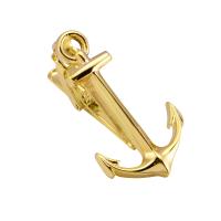 Brass Tie Clip, Anchor, gold color plated, for man, nickel, lead & cadmium free, 22x40mm, Sold By PC