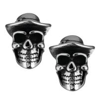 Stainless Steel Large Hole Beads, Skull, original color, 19x24x15mm, Hole:Approx 6.5mm, Approx 10PCs/Lot, Sold By Lot