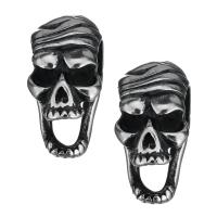 Stainless Steel Beads, Skull, original color, 12.50x24x14mm, Hole:Approx 6mm, Approx 10PCs/Lot, Sold By Lot