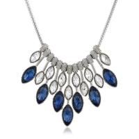 Crystal Tibetan Style Necklace, with Crystal, platinum color plated, for woman & with rhinestone, more colors for choice, nickel, lead & cadmium free, 45mm, Sold Per Approx 17.3 Inch Strand