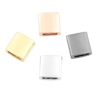 Brass Jewelry Beads, Rectangle, plated, more colors for choice, nickel, lead & cadmium free, 9x8x4mm, Hole:Approx 1x5mm, Sold By PC