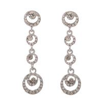 Zinc Alloy Drop Earrings plated for woman & with rhinestone nickel lead & cadmium free 54*13mm Sold By Pair