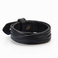 PU Leather Cord Bracelets, Unisex, more colors for choice, 250mmx20mm, Sold Per Approx 9.8 Inch Strand