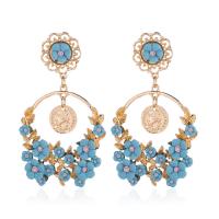 Zinc Alloy Drop Earrings gold color plated for woman & hollow nickel lead & cadmium free 76*43mm Sold By Pair