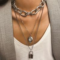Zinklegierung Schmuck Halskette, plattiert, drei Schichten & für Frau, keine, frei von Blei & Kadmium, verkauft per ca. 14.1 ZollInch Strang