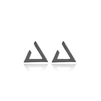 Brass Stud Earring Triangle plated for woman nickel lead & cadmium free 11*9mm Sold By Pair