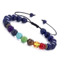 Gemstone Bracelet with Copper Alloy elastic & Unisex & frosted 190MM Sold By PC