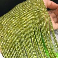 Cubic Zirconia Beads, Round, polished, DIY & different size for choice & faceted, olive green, Sold Per Approx 16 Inch Strand