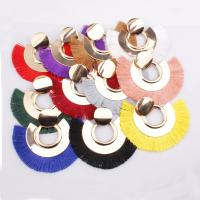 Tibetan Style Tassel Earring,  , for woman, more colors for choice, nickel, lead & cadmium free, 80x70mm, Sold By Pair