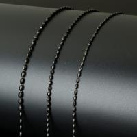 Rozsdamentes acélból készült ékszerek Chain, Stainless Steel, -val műanyag orsó, fegyver fekete bevonatú, különböző méretű a választás, Kb 20m/spool, Által értékesített spool