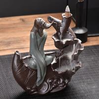 Backflow Incense Burner, Porcelain, different styles for choice, 200x225x85mm, Sold By PC