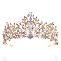 Bridal Tiaras Zinc Alloy with pearl & Rhinestone plated handmade & for bridal & with rhinestone nickel lead & cadmium free 160*70mm Sold By PC