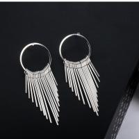 Zinc Alloy Tassel Earring plated for woman nickel lead & cadmium free 70*26mm Sold By Pair