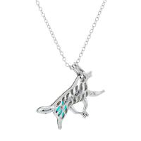 Zinc Alloy Jewelry Necklace with 5cm extender chain Animal platinum color plated different light colors for choose & Unisex & oval chain & luminated nickel lead & cadmium free Sold Per Approx 17.7 Inch Strand