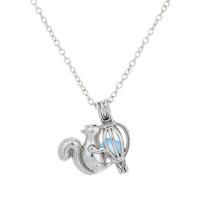 Zinc Alloy Jewelry Necklace with 5cm extender chain Squirrel platinum color plated different light colors for choose & Unisex & oval chain & luminated nickel lead & cadmium free Sold Per Approx 17.7 Inch Strand
