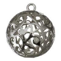 Hollow Brass Pendants silver color plated nickel lead & cadmium free Approx 2mm Approx Sold By Lot