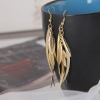 Tibetan Style Drop Earrings, Leaf, plated, for woman, more colors for choice, nickel, lead & cadmium free, 55*35mm, Sold By Pair
