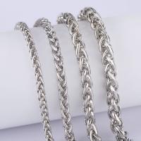 Mässing Chain Necklace, plated, olika storlek för val & Rope Chain & för kvinna, Slumpmässig färg, nickel, bly och kadmium gratis, Såld Per Ca 19.6 inch Strand