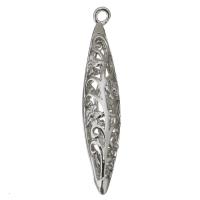 Hollow Brass Pendants, silver color plated, nickel, lead & cadmium free, 7.50x39x7mm, Hole:Approx 1.5mm, Approx 100PCs/Lot, Sold By Lot