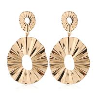 Zinc Alloy Drop Earrings Donut plated for woman & hollow nickel lead & cadmium free 78*44mm Sold By Pair