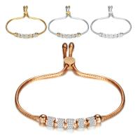 Bijoux bracelet en acier inoxydable, avec argile, Placage, chaîne serpent & pour femme, plus de couleurs à choisir, 6mm, 2.4mm, Vendu par Environ 10.2 pouce brin