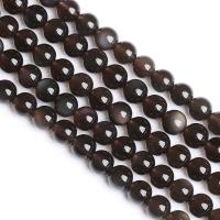 Natural Black Obsidian Beads Round polished & DIY Sold Per Approx 15 Inch Strand