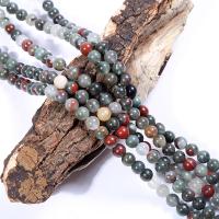 Afrikanischer Blutstein Perle, rund, poliert, DIY & verschiedene Größen vorhanden, grau, verkauft per ca. 15 ZollInch Strang