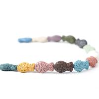 Natural Lava Beads, Fish, polished, DIY & different size for choice, more colors for choice, 21x37mm, Length:Approx 15 Inch, Approx 5Strands/Lot, Sold By Lot
