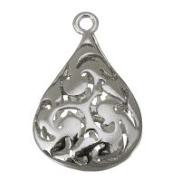 Hollow Brass Pendants Teardrop silver color plated nickel lead & cadmium free Approx 1.5mm Approx Sold By Lot