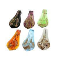 Gold Sand Lampwork Pendants, mixed colors, 31x59x16mm, Hole:Approx 7mm, 12PCs/Box, Sold By Box