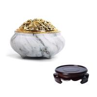 Backflow Incense Burner Porcelain plated with base & with 10 cone incenses 10mm Sold By PC