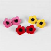 Acrylic Stud Earring, Flower, painted, for woman, more colors for choice, 20mm, 5Pairs/Lot, Sold By Lot