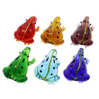 Fashion Lampwork Pendants Frog bumpy mixed colors Approx 8mm Sold By Box