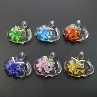 Inner Flower Lampwork Pendants, Elephant, bumpy, mixed colors, 42x41x16mm, Hole:Approx 6mm, 12PCs/Box, Sold By Box