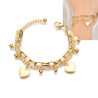 Stainless Steel Jewelry Bracelet stainless steel lobster clasp Heart plated for woman Length Approx 8 Inch Sold By PC