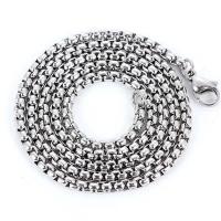 Stainless Steel Necklace Chain, box chain, 505mm, Length:Approx 19.8 Inch, 11Strands/Lot, Sold By Lot