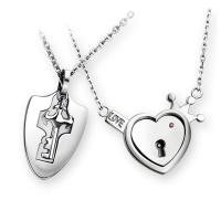 Stainless Steel Couple Necklace, oval chain, 20x30mm, 19x17mm, Length:Approx 19.3 Inch, Approx 18 Inch, Sold By Pair