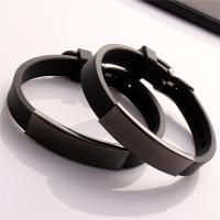 silicone bracelet ordinaire, unisexe & réglable, plus de couleurs à choisir, 190.5mm, Vendu par Environ 7.5 pouce brin