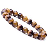 Natural Tiger Eye Bracelets Round Unisex brown 8mm Length Approx 6.9 Inch Sold By Lot