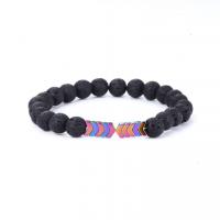 Artificial Volcanic Stone Bracelet, with Tibetan Style, plated, Unisex, more colors for choice, nickel, lead & cadmium free, 210*8mm, Sold Per Approx 8.2 Inch Strand