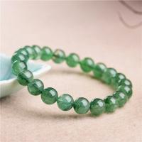 Strawberry Quartz Bracelet, Round, polished, Unisex & different size for choice, green, 5mm,6mm,7mm,8mm, Sold By Strand