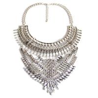 Zinc Alloy Jewelry Necklace with 8cm extender chain platinum color plated twist oval chain & for woman & with rhinestone nickel lead & cadmium free Sold Per Approx 13.7 Inch Strand