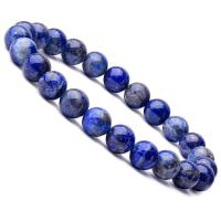 Natuurlijke Lapis Lazuli Armbanden, met Elastische draad, Ronde, uniseks, blauw, 8mm, Lengte Ca 6.9 inch, 10strengen/Lot, Verkocht door Lot