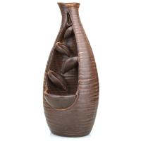 Quemador de incienso de reflujo de porcelana, hecho a mano, marrón, 90x200x80mm, Vendido por UD