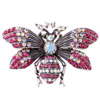 Zinc Alloy Brooches Insect for woman & with rhinestone & blacken nickel lead & cadmium free 40*59mm Sold By PC