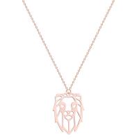 Stainless Steel Jewelry Necklace, with 50mm extender chain, Lion, plated, Unisex & hollow, more colors for choice, 17*26mm, Length:Approx 17.7 Inch, 5Strands/Lot, Sold By Lot