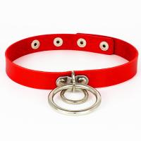 PU Leather Collar with Zinc Alloy adjustable & for woman 400mm Length Approx 15.7 Inch Sold By Lot